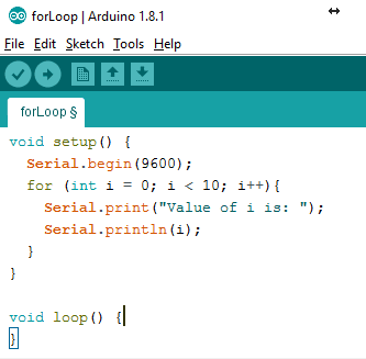 Arduino IDE for Loop