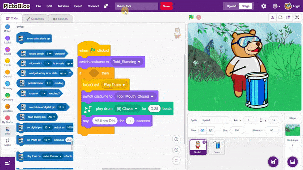 PictoBlox blocks Scratch how to