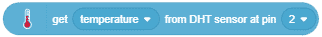 get from DHT sensor at pin