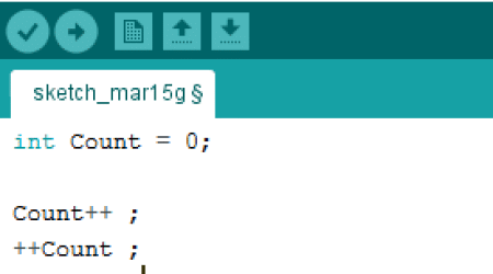 Arduino IDE Increment Decrement Operator
